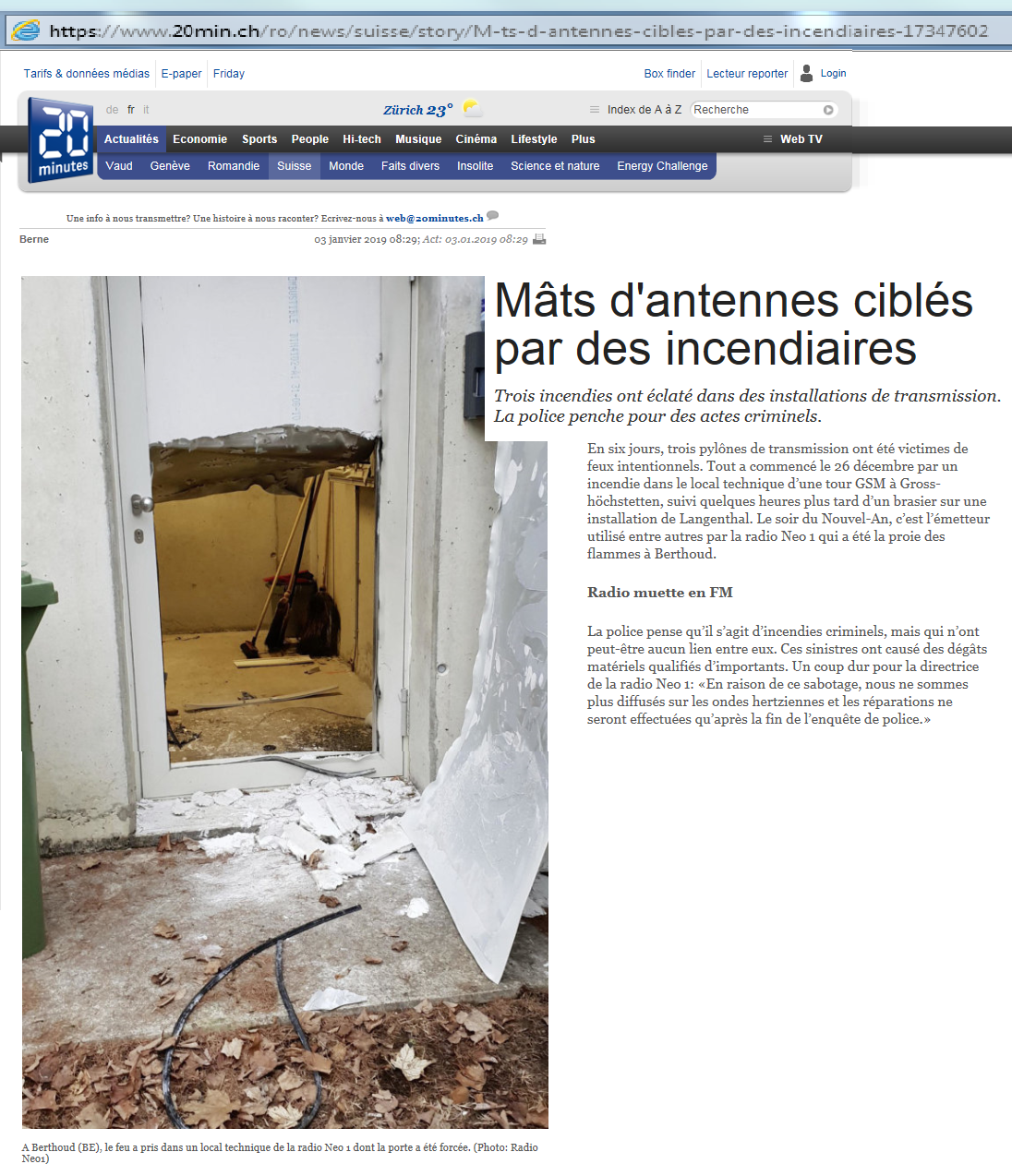 Attentat antenne berne